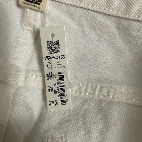 Madewell Rilee White Denim Skirt, Size 33 Western Preppy Resort Travel Event - Picture 4 of 4